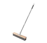 XLWLLNJ Brosse de Sol Métallique à Manche Télescopique En Bois pour Nettoyage Complet Adapté Terrasses Dalles Extérieures, 30cm