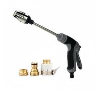 XLWLLNJ Buse de Lavage Voiture Lance Jet Arrosoir Tuyau Laveur Métal et Tige Inox Réglables Poignée Antidérapante Ergonomique Variables pour Nettoyage, Gun W Metal M-conn