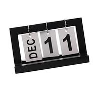 XLWLLNJ Calendrier Perpétuel Vintage en Bois pour La Décoration de Bureau, Cadeau de Noël Ou d'anniversaire, Noir
