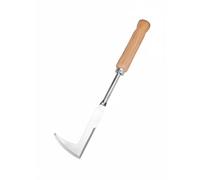 XLWLLNJ Désherbeur de Fentes Main Outil Désherbage Grattoir Joints INOX Forme L Ergonomique Construction Acier Cercle Manche Bois pour Cours Allées , Désherbeur Fissures