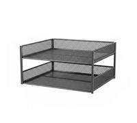XLWLLNJ Étagère à Documents de Bureau Organiseur Dossiers Range-papiers Support Courrier Grille en Fer à Niveaux pour Tri Visuel Aération Gain de Place, Noir, Vertical