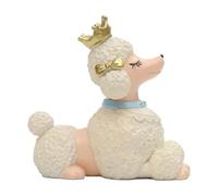 XLWLLNJ Figurine Caniche en Résine Décoratif Statute Caniche Collier Bleu Robuste Sculpture Animalière pr Caau Pendaison Crémaillère, Étagère, Style A