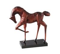 XLWLLNJ Figurine Cheval Décoratif Aluminium Marbre Statue Géométrique Sculpture Moderne Objet Design Reliefs Facettés Précis Rendu Raffiné Adaptée au Salon, Rouge