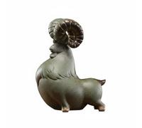 XLWLLNJ Figurine Décorative Statue Mouton Astrologique Sculpture Animal Ornement Maison Céramique Moderne Équilibré Adaptée au Séjour Bureau Exécutif Espace, Rouge, L