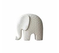 XLWLLNJ Figurine Éléphant Décorative Statuette Ornement Sculpture Résine Abstraite Rétro Finition Faite Main et Chaleureuse, Blanc, Éléphant Blanc À Rayures Verticales