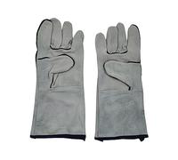 XLWLLNJ Gants de Soudure Renforcés en Cuir de Vachette Anti-chaleur Paume Antidérapante Doublés Coton Adaptés pour Protection Du Soudeur Atelier Barbecue, 35,5x14,5cm