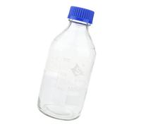 XLWLLNJ Gradué Bouteille Réactif pour Solutions Biologiques Verre Résistant Laboratoire Rond avec Bouche Large Bouchon Étanche Pratique pour, 1000mL