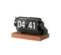 XLWLLNJ Horloge Flip Clock Épuré Automatique, Horloge à Rabat, pr Bureau, Étagère, Professionnels, Noir, Base