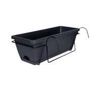 XLWLLNJ Jardinière de Balcon avec Support et Soucoupe, 43 X 19 X 15 Cm, pour Une Utilisation Extérieure et Les Rebords de Fenêtre, Gris FONCÉ