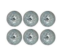 XLWLLNJ Lot de 6 Boules de Mosaïque Sphériques En Verre Craquelé, Idéales pour Décorer Un Bol, Un Vase Ou Une Table. Légères et En Verre, Elles Conviennent Pa, Argent Blanc