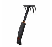 XLWLLNJ Pelle de Jardinage Pelle Main Truelle Transplantoir Sarcloir Acier Fer Revêtu Protection Contre Poignée Caoutchouc Souple Adaptée au Potager Entretien Massifs, Râteau 5 Dents