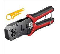 XLWLLNJ Pince à Sertir Réseau Outil Crimpage Coupe Décapage Pince Connecteur RJ45 pour Câbles Ethernet Structure Robuste en Alliage Poignée Confort Adaptée, Rouge