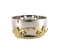 XLWLLNJ Plateau de Service Snacks Bol de Table Décoratif Coupelle de Fruits Corbeille Organisateur en Acier Inoxydable Élégant avec Support Métal Raffiné, Luxe Léger, Style A