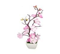 XLWLLNJ Plumier Fleurs Artificielles Bonsai Faux Plante Vase Branche Tige PP Soie sans Besoin d'Entretien pour Salon Table Bureau Décoration Cadeau, Rose