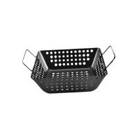XLWLLNJ Poêle Grill BBQ avec Trous Panier de Grillade Plaque Antiadhésive Structure Renforcée en Fer pour Préparer Piqué Viande Poisson Pizza Adaptée au, 27.2 Cm X 21.7 Cm X