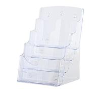 XLWLLNJ Porte-brochures, Présentoir à Dépliants, Panneau, Présentoir de Table En Acrylique Transparent, Organisateur de Comptoir, 4 niveaux 23.5x20x34cm