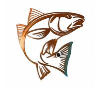 XLWLLNJ Sculpture Murale Poisson en Métal Ouvragé Style Décoration Tridimensionnelle Suspendue Intérieur Extérieur Faça Clôture Pergola Abri Piscine Adaptation Caau, Vert