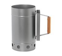 XLWLLNJ Seau à Charbon de Bois Allumage Cheminée Barbecue Alliage Poignée en Bois Aération Rapide Portable Adapté à La Cuisson en Plein Pique-niqu, Argent