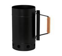 XLWLLNJ Seau à Charbon de Bois Allumage Cheminée Barbecue Alliage Poignée en Bois Aération Rapide Portable Adapté à La Cuisson en Plein Pique-niqu, Noir