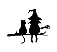 XLWLLNJ Silhouette Sorcière Métal Décor Extérieur Statue Ferronnerie Piquet Jardin Ornement Mural Adapté à La Décoration Extérieure Terrasse Entrée Cour, 20x15,6cm