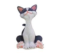 XLWLLNJ Statue de Chat Statuette de Collection Sculpture de Félin Ornement Décoratif en Résine Artistique Approprié pour le Manteau de Cheminée les Étagères, Gris