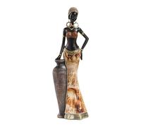XLWLLNJ Statuette de Femme Africaine en Résine, Ornement Artisanal Rétro, Sculpture de Table, Décoration pour Bureau Ou Salle D'étude, Style D