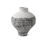 XLWLLNJ Vase en Céramique Vase Décoratif Vase Sculptural Vase de Sol Ligne Col Serré Large Ouverture Finition Artisanale en Argile Style Contemporain Adapté, 30 29.5 H33.5cm, Lignes
