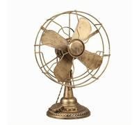 XLWLLNJ Ventilateur Vintage Style Ancien Industriel Objet Décoratif Modèle Métal Fer Robuste Accessoire Photographie Ambiance, Or, Ventilateur En Fer Forgé Doré 7708