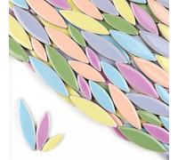 XLyrriun Carreaux de mosaïque de pétales en céramique, 85g, Bricolage, Feuille de Porcelaine, Feuilles de Saule, mosaïque, Fabrication de Pierres pour Les Murs, l'artisanat(Light Color Mix)