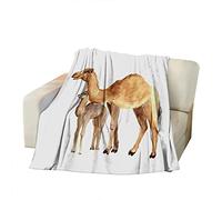 XLYYDS Couverture Polaire 180x200 cm Chameau, Couverture Flanelle Chameau 2 Personnes, 3D Imprimée Plaid Polaire Doux Couvertures Chaude Plaid Canape Lit