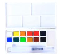 Xm 1 Boîte De 12 Couleurs Ensemble De Peinture Aquarelle Solide Peint À La Main Pigment Aquarelle Avec Éponge Stylo À Eau