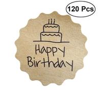 Xm 120 Pièces Forme Ronde Joyeux Anniversaire Cadeau Paquet Décoratif Boîtier Cartes Cadeau Étiquettes Pour Artisanat Personnalisé Approvisionnement D'anniversaire A35