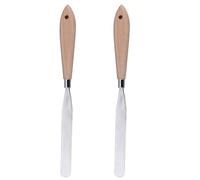 Xm 2 Pièces Portable Peinture À L'huile Spatule Professionnel Peinture Palette Grattoir Manche En Bois Peinture À L'huile Pelle Artistique Pigment Mélange Outil