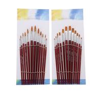 Xm 24 Pièces/Kit Aquarelle Peinture Brosse Nylon Cheveux Peinture Pinceaux Rond Pointu Pointe Bricolage Art Artisanat Huile Aquarelle Dessin Enfant Cadeaux