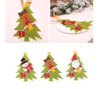 Xm 3 Pièces Noël Cutter Et Fourchette Sac Père Noël Bonhomme De Neige Elk Cuisine Couverts Supports De Vaisselle Poches Noël Table Décor A35