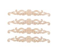 Xm 4 Pièces En Bois Sculpté Robuste Cadres En Bois Coin Intérieur Pour Bricolage Meubles Maison Porte En Bois Applique Art Artisanat Décoration A3