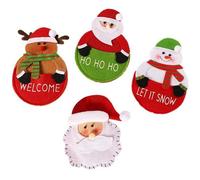 Xm 4 Pièces Sac De Table De Dessin Animé De Noël Sacs De Couverts De Noël Feutre Bonhomme De Neige Père Noël Couteau Pochette De Couverts Hôtel Décor De Noël A35