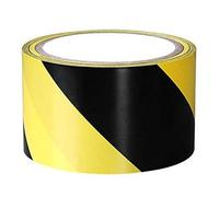 Xm Bande D'avertissement De Sécurité 7cm X 20m Autocollant Adhésif En Pvc Noir Et Jaune Pour Travail