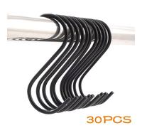 Xm Crochet De Cuisine En Acier Inoxydable Crochets Noirs En Forme De S Pour Accrocher Les Casseroles Sacs Serviettes Porte-Pot De Cuisine Pour La Viande 30 Pièces/Lot