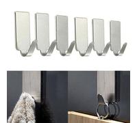 Xm Crochet Mural Auto-Adhésif En Acier Inoxydable Crochet Mural Arrêt De Porte De Cuisine Porte rochet Mural Colgadores Para Pared De 12 Pièces