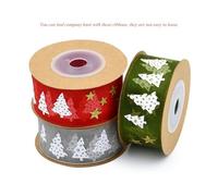 Xm Décorations Pour Arbre De Noël Ruban En Satin Organza Et Soie 5m Rubans Brodés D'oignons Décoration Artisanale Pour Gâteau De Mariage En Cadeau