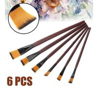 Xm Lot De 6 Brosses À Peindre En Nylon De Haute Qualité Jeu De Pinceaux De Peinture D'artiste Plat Huile Acrylique Pinceaux De Peinture D'artiste Différentes Tailles