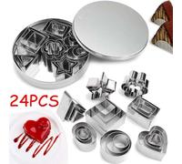 Xm Moule À Découper En Céramique Polymère Acier Inoxydable Outils En Argile Polymère Géométrie Rond Carré Bricolage Céramique Céramique Argile Polymère 2-4cm 24 Pièces/Lot