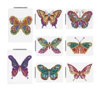 Xm Papillon/Coeur Bricolage En Forme De Diamant Spécial Peinture Miroir Femmes Fille Ultra-Mince Mini Miroir De Maquillage Broderie Kit De Point De Croix