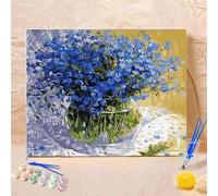Xm Peinture Florale Bricolage Sans Cadre Avec Numéros Peinture Acrylique Avec Numéros Peinture À L'huile Peinte À La Main Sur Toile Pour Décoration Intérieure Cadeau 8a08