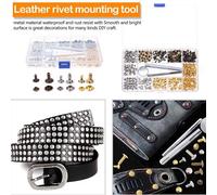 Xm Rivets En Cuir 180 Pièces/Ensemble Double Capuchon Rivets Tubulaires En Métal Avec 3 Tailles Kit De Attaches Rapides Pour Le Bricolage