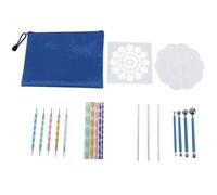 Xm Stylo Pochoir Plateau De Peinture 19 Pièces Outils De Peinture Avec Tiges À Dessin Stylet À Bille Pochoir Pinceaux Pour Rock Tissu Art Mural
