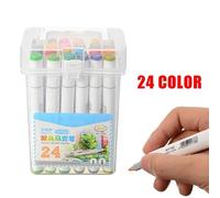 Xm Stylos De Peinture Acrylique À Double Tête 24 Couleurs/Ensemble Stylo Marqueur D'art Fin Pour Le Métal Le Verre La Peinture Au Point De Roche Fournitures Scolaires
