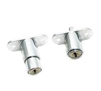 Xmhf Poussoir Verrou, 19 mm Cylindre en alliage de zinc Finition chromée, 2 pcs, à clé différente
