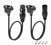 XMSJSIY Câble adaptateur XLR vers RJ45 DMX 5 broches XLR mâle et femelle vers connecteur réseau RJ45 femelle câble d'extension compatible avec contrôleur DMX-CON série de contrôleurs RVB Tube Light 30